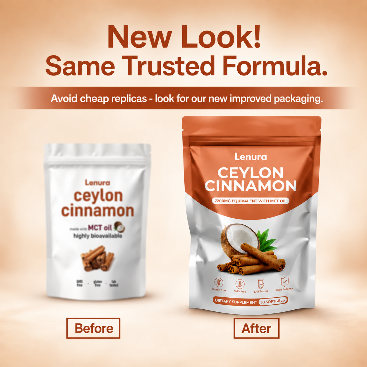 Ceylon Cinnamon 7200mg Equivalent with MCT Oil